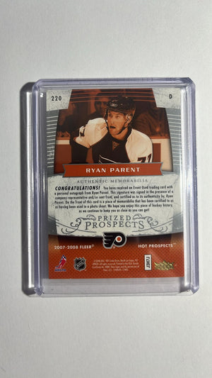 Ryan Parent - Prized Prospects Hot Prospects Auto Patch 333/399