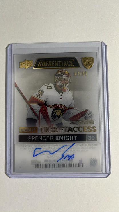 Spencer Knight - Debut Ticket Access Credentials Auto 67/99