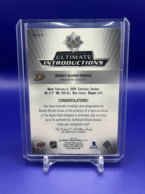 Benoit-Olivier Groulx - Ultimate Introductions 2021 Rookies Auto