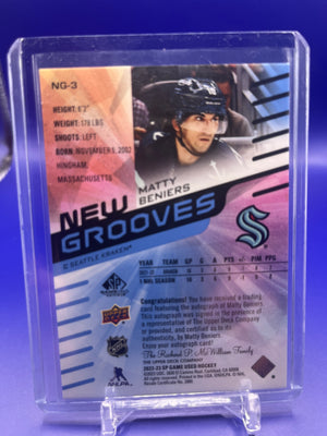 Matty Beniers - New Grooves Auto SP Gameused